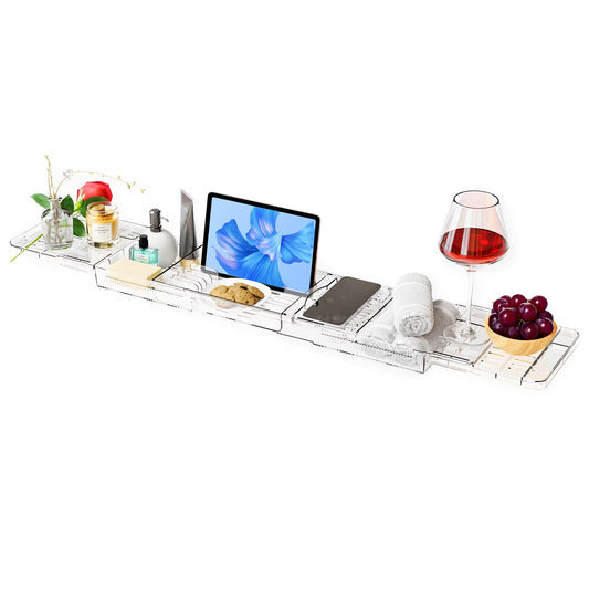 LuxeBath Crystal – Bandeja Extensible Transparente para Bañera