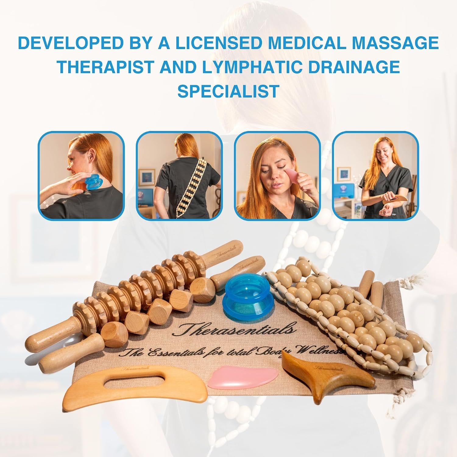 WoodSculpt  Elite – Kit de Maderoterapia 12 en 1 para Masajes Corporales