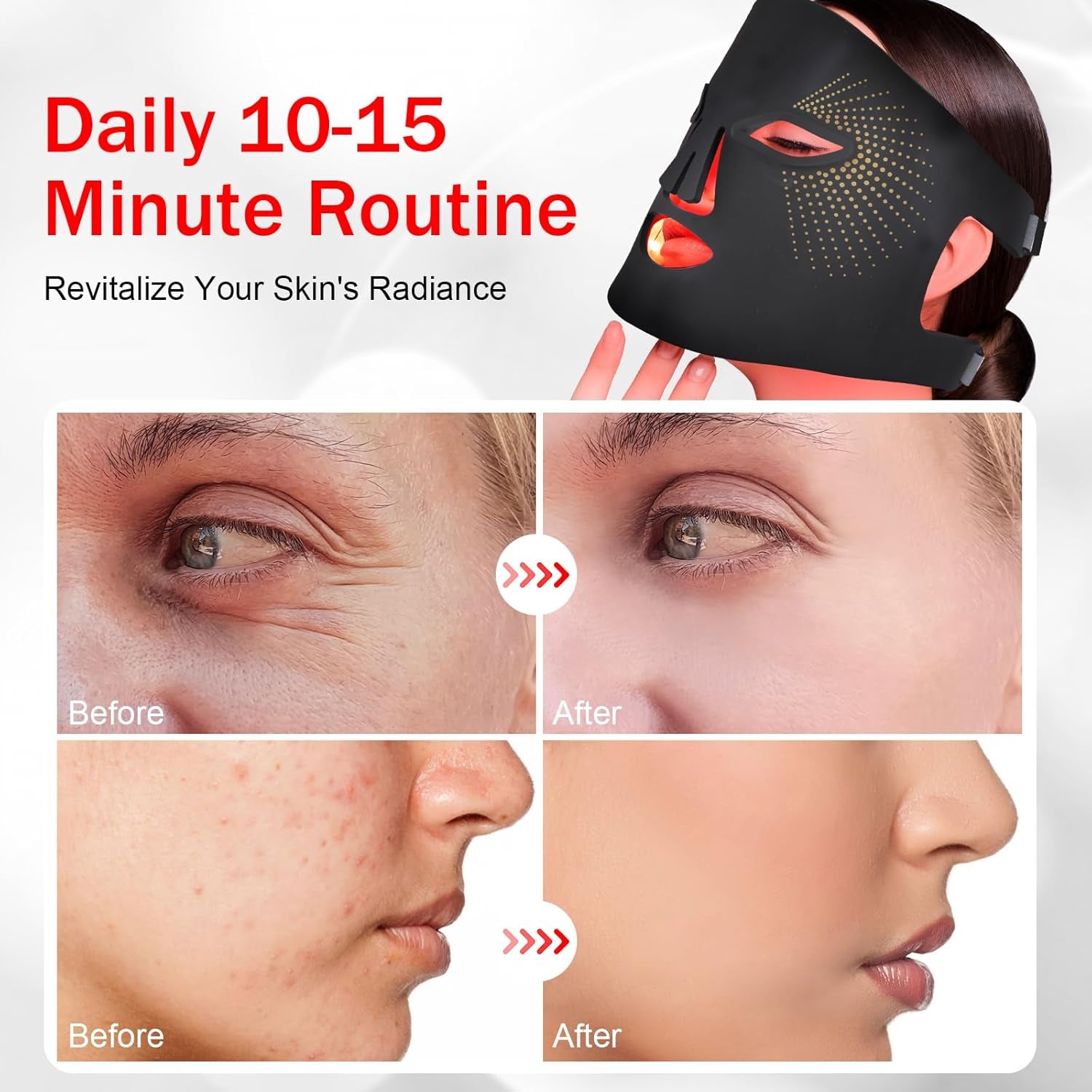 LumiSkin Pro – Máscara LED Facial 7 en 1 | Terapia de Luz Roja y Anti-Edad para el Hogar