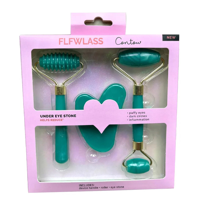 3Pcs Set Resin Roller Massager for Face Body Gua Sha Face Care Roller Facial Massager Beauty Health Massage Tool Not Jade Stone