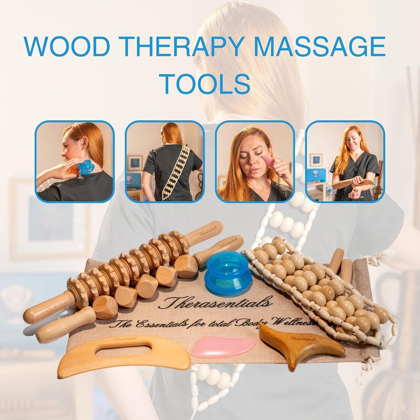 WoodSculpt  Elite – Kit de Maderoterapia 12 en 1 para Masajes Corporales