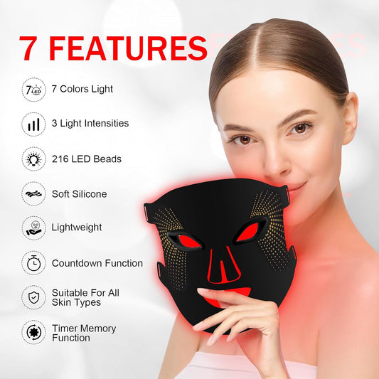 LumiSkin Pro – Máscara LED Facial 7 en 1 | Terapia de Luz Roja y Anti-Edad para el Hogar