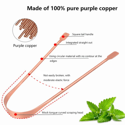 CopperFresh – Raspador de Lengua de Cobre Puro