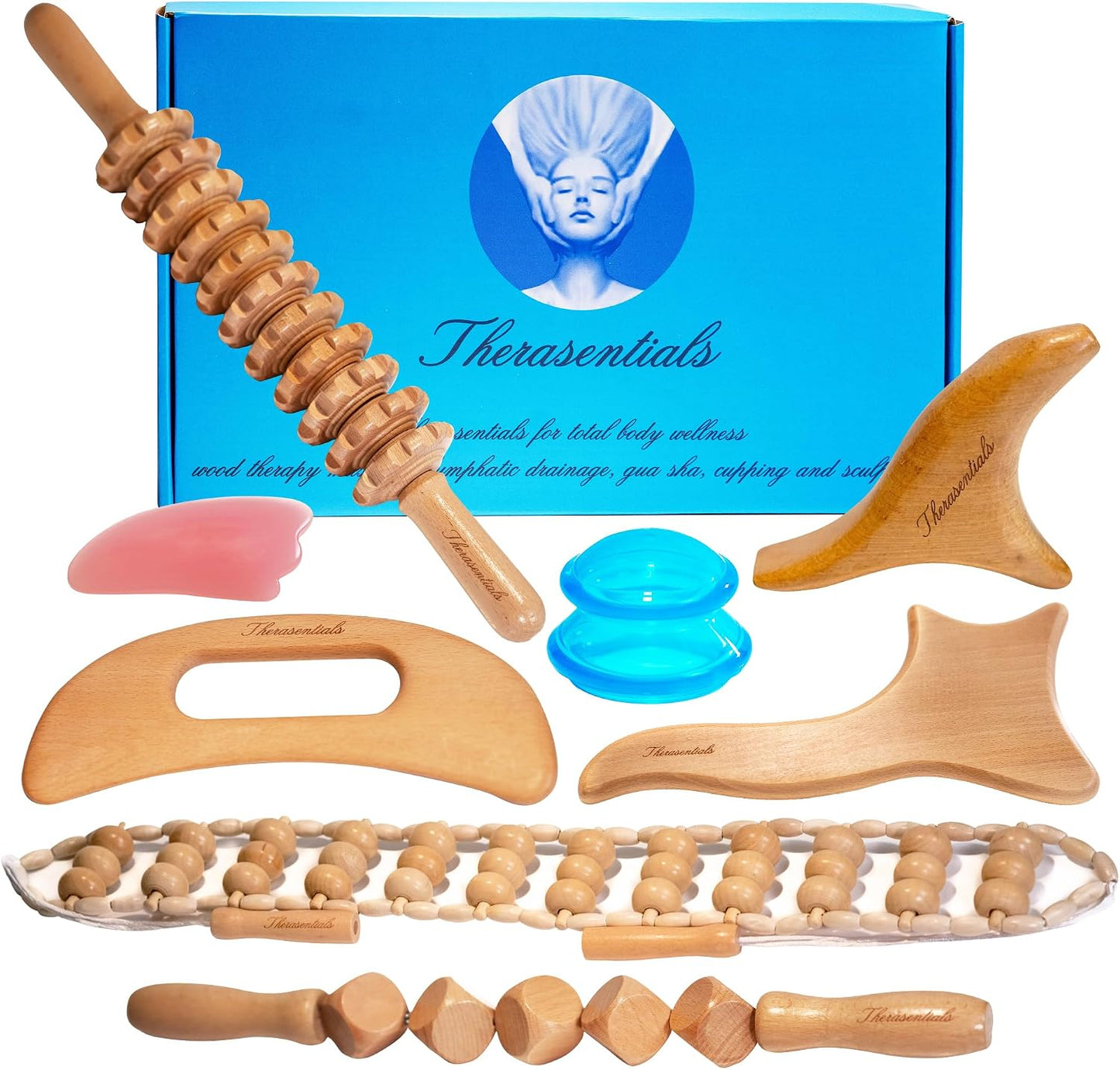 WoodSculpt  Elite – Kit de Maderoterapia 12 en 1 para Masajes Corporales