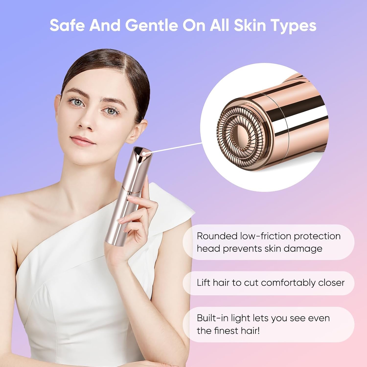 SilkGlow – Depiladora Facial Femenina sin Dolor | USB Recargable y Portátil