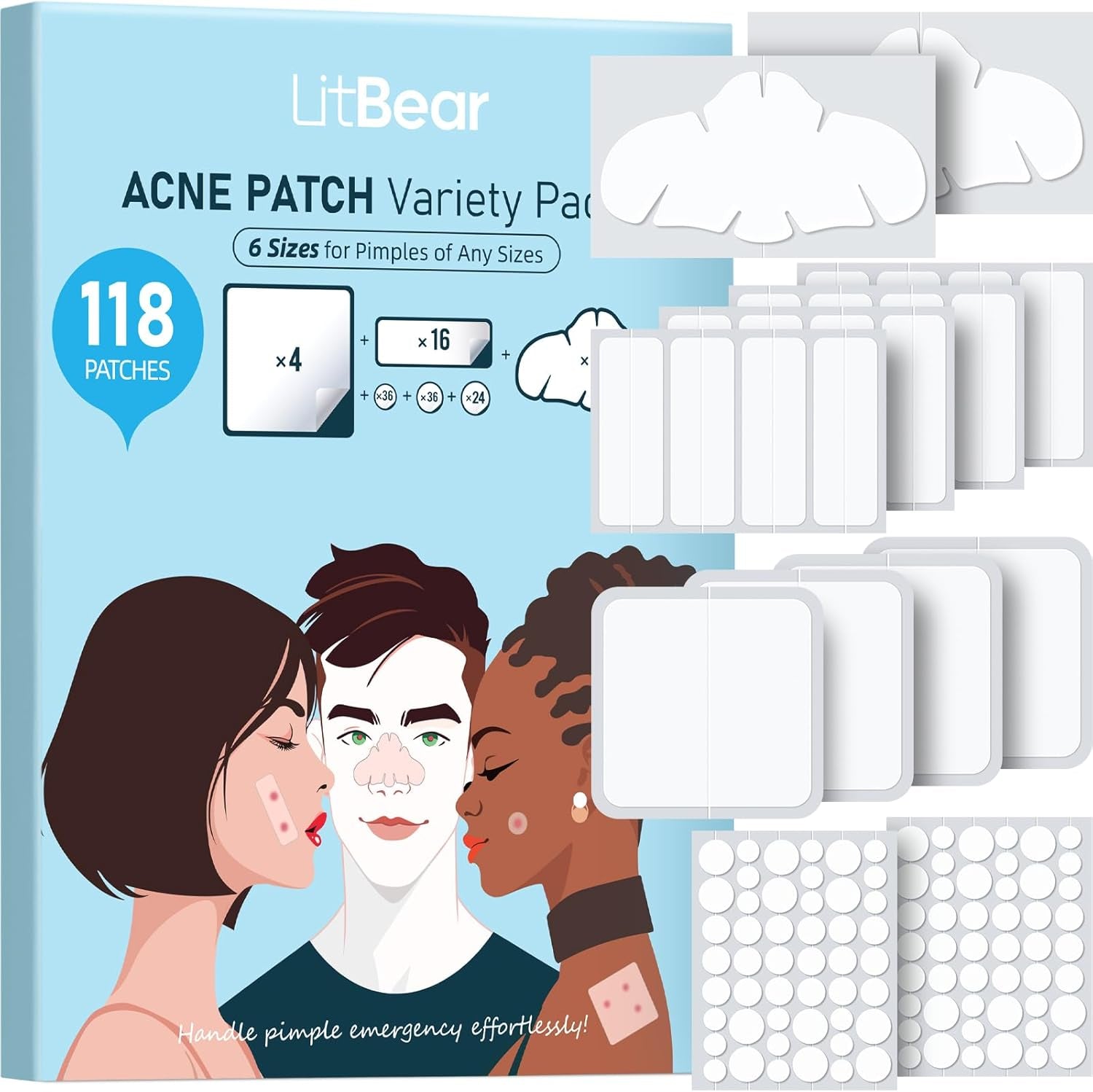 ClearCover XL – Parches Hidrocoloides Grandes para Acné (118 Piezas)