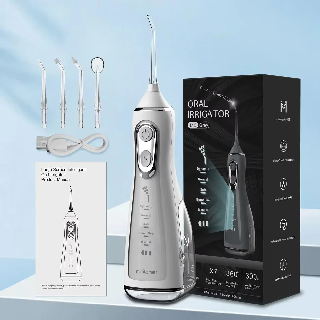 JetSmile Max – Irrigador Bucal Recargable con 5 Modos de Limpieza