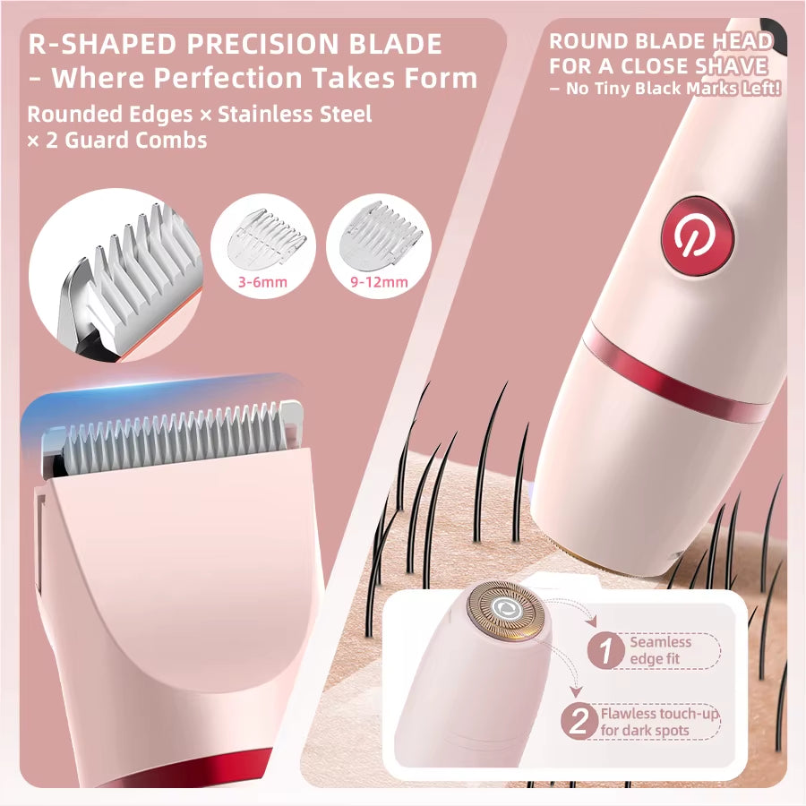 3In1 Hair Removal Shaver Trimmer for Women Men Rechargeable Replaceable Blade Head Full Body Electric Razor Portable Epilator